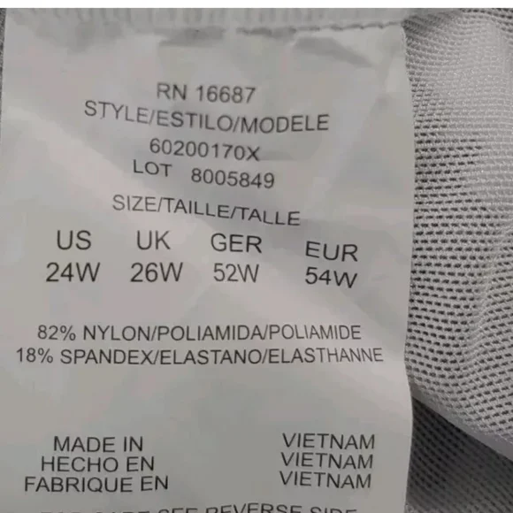 Swim Solutions Tummy Control V-neck One Pc Swimsuit Woman Plus 24W Black Tiered - Picture 8 of 11